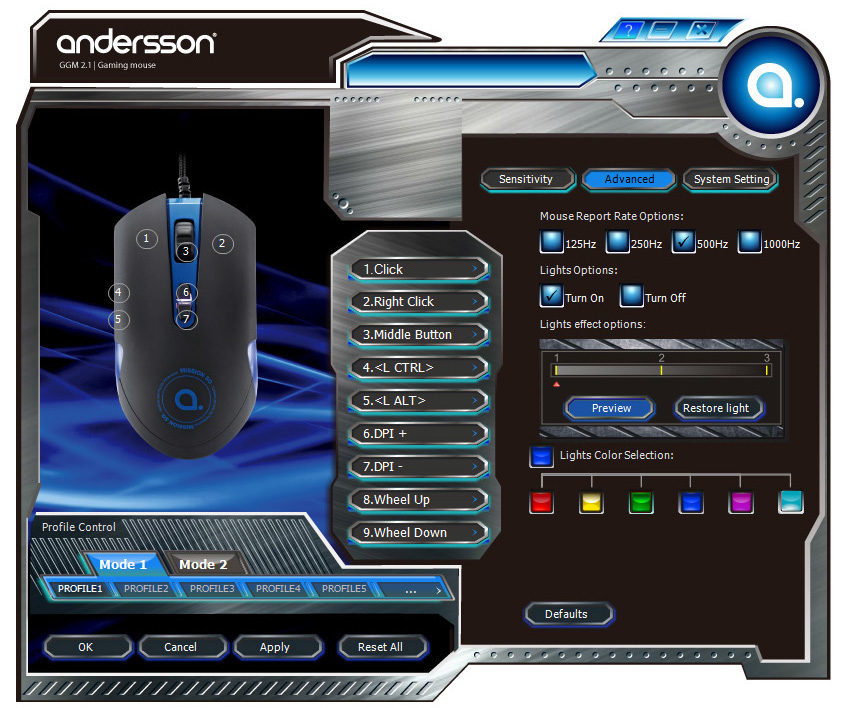 Mission SG GGM 2.1 Optical Gaming Mouse Optisk gamingmus med 7