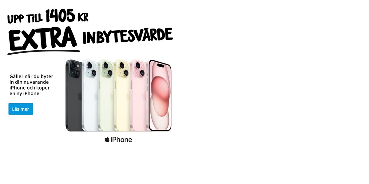 Upp till 1405kr extra inbytesvärde när du byter in din nuvarande iPhone och köper en ny iPhone.