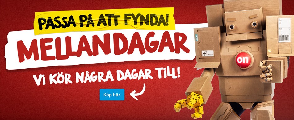 Vi förlänger Mellandagar med heroiskt låga priser. Klicka här.