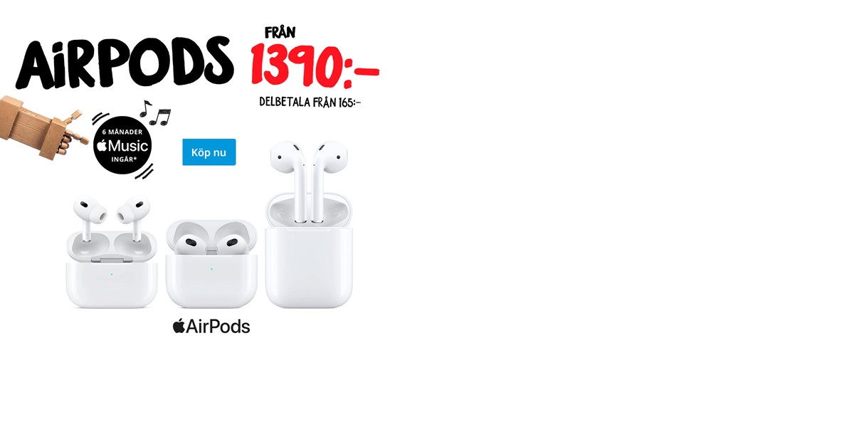 Apple AirPods. Från 1390 kr. Köp nu.