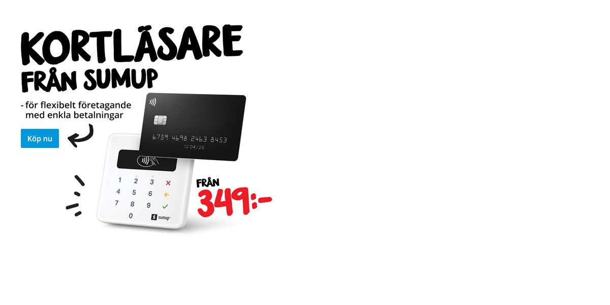 Kortläsare från SumUp. För flexibelt företagande med enkla betalningar.