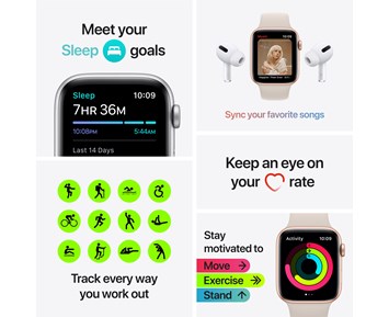 Apple Watch SE GPS, 40mm Gold Aluminium Case wi | NetOnNet