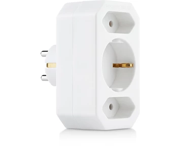 ON Splitter plug 3-way, 1 grounded 2 regular