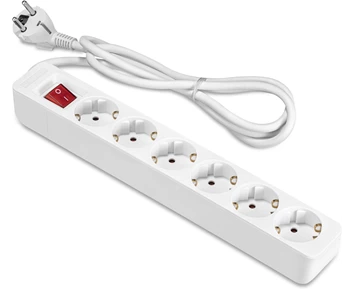 ON Extension lead 6-way socket grounded with switch, 1.5m