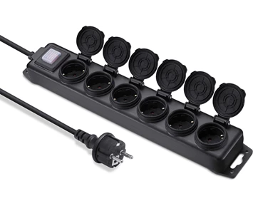 Andersson 6-way outdoor power strip IP44, 3m