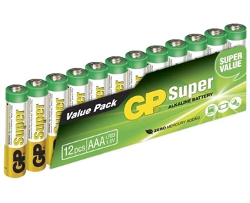 GP Super Alkaline AAA-batteri, 24A/LR03, 12-pack