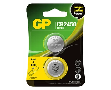 GP Knappcell Litium CR2450, 2-pack