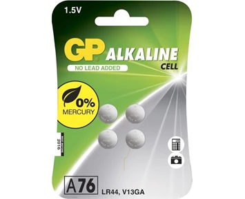 GP knappcell 76A, 1,5V, LR44, 4-pack