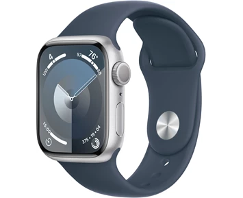 Watch Series 9 GPS 41mm Silver Aluminium Case with Storm Blue Sport Band - M/L