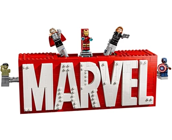 LEGO Super Heroes MARVEL logotyp och minifigurer 76313