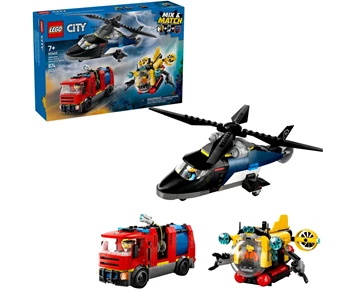 LEGO City Great Vehicles Helikopter, brandbil och ubåt 60462
