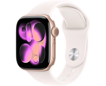 Watch Series 11 GPS + Cellular 42mm Rose Gold Aluminium Case with Light Blush Sport Band - S/M