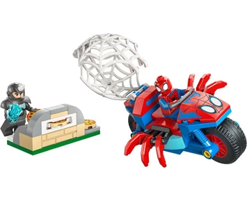 LEGO Spidey Spidey på sin motorcykel mot Rhino