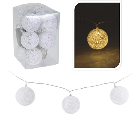 Led chain with 10 balls white | NetOnNet