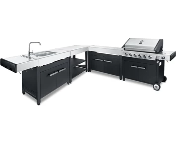 Austin and Barbeque AABQ - Classic 6+1B + AABQ Side Table Open + AABQ Side Table With Doors + AABQ Side Table With Sink