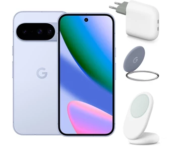 Google Pixel 10 - 128GB - Frost + Pixel Ring Stand + Pixelsnap-laddare med ställ / Qi2 - Snow + Pixel Flex USB-C-snabbladdare / 67W - Snow