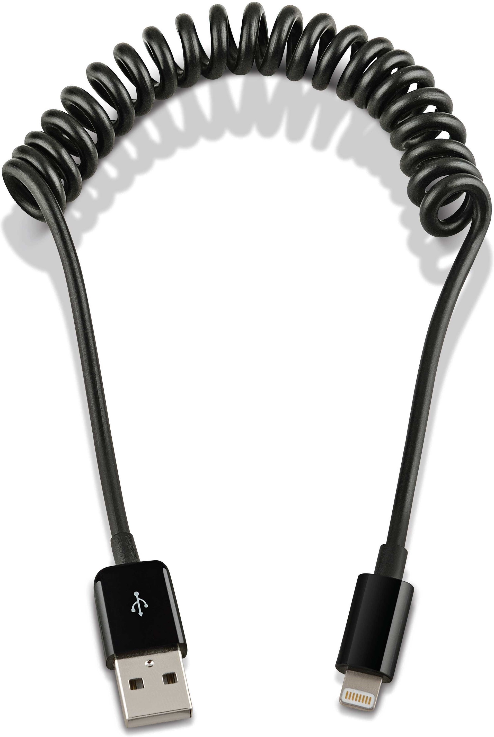 Andersson Lightning Cable Coiled Black 1m 1 meter Lightningspiralkabel