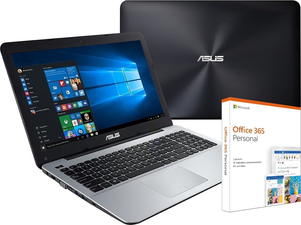 ASUS R556QADM127T + Microsoft Office 365 Personal 15,6" laptop med