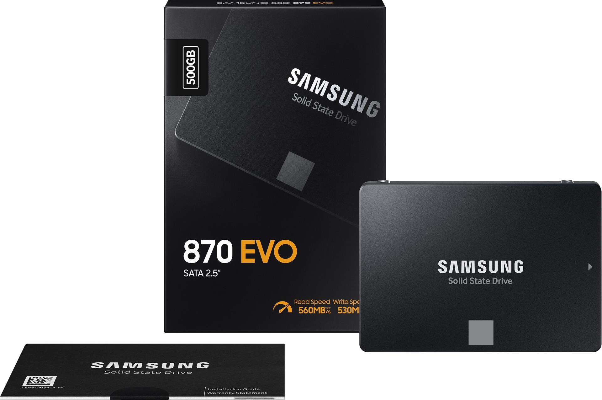 Samsung 870 EVO Series 500GB 500 GB SSDdisk med 560 MB/s läshastighet