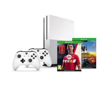 Xbox One S 1tb Wireless Controller Fifa 18 Incl World Cup Playunknowns Battlegrounds Xbox One S Paket Med Fifa 18 World Cup Och 2 St Handkontroller