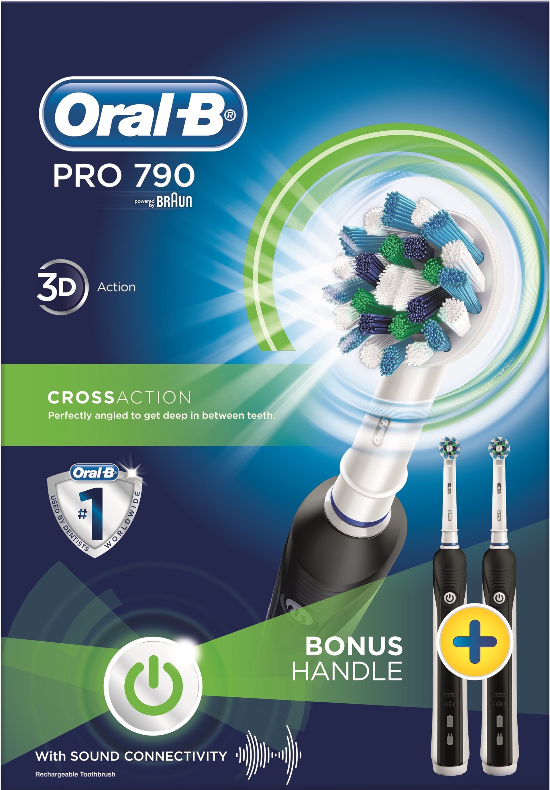 OralB PRO 790 DUO 2pack eltandborstar för skinande, rena tänder
