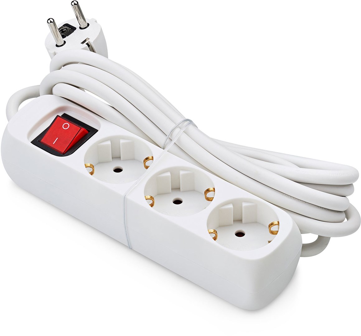 ON Extension lead 3way grounded with switch, 3...