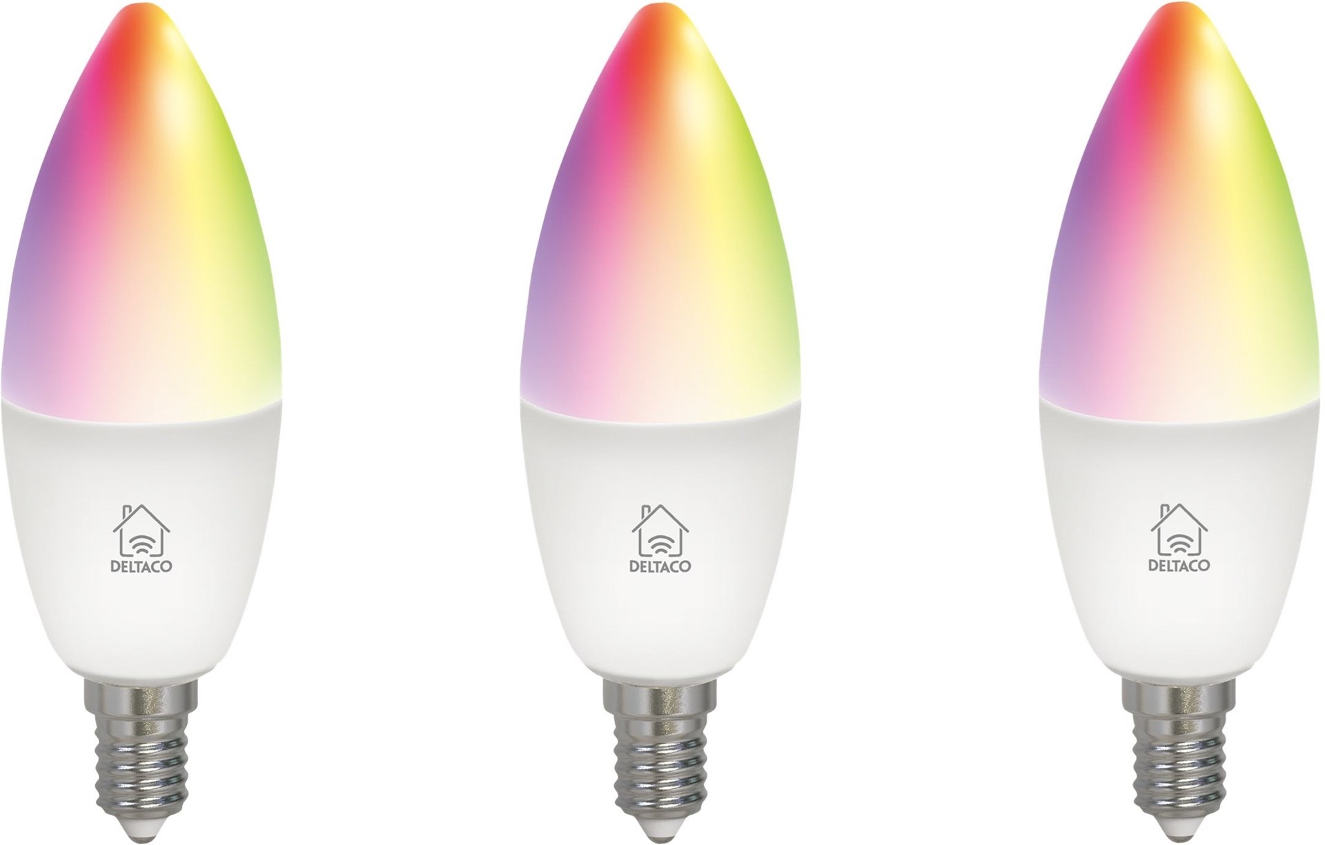 Deltaco Smart E14 Led Lamp RGB 3-Pack | NetOnNet