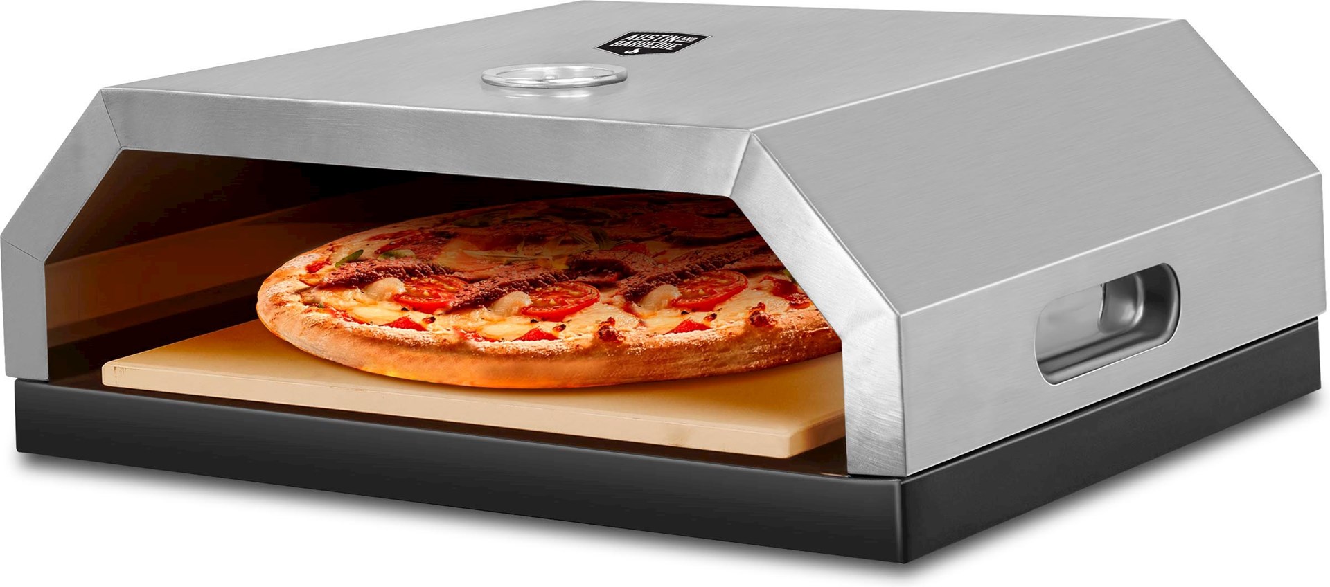 Austin and Barbeque AABQ Pizza Oven Box Pizzainsats inkl pizzasten för både gas och kolgrillar