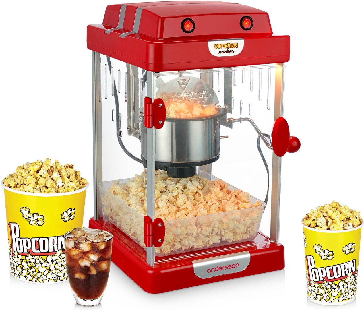 Andersson PNM 3.1 Festlig popcornmaskin med klassisk retrodesign