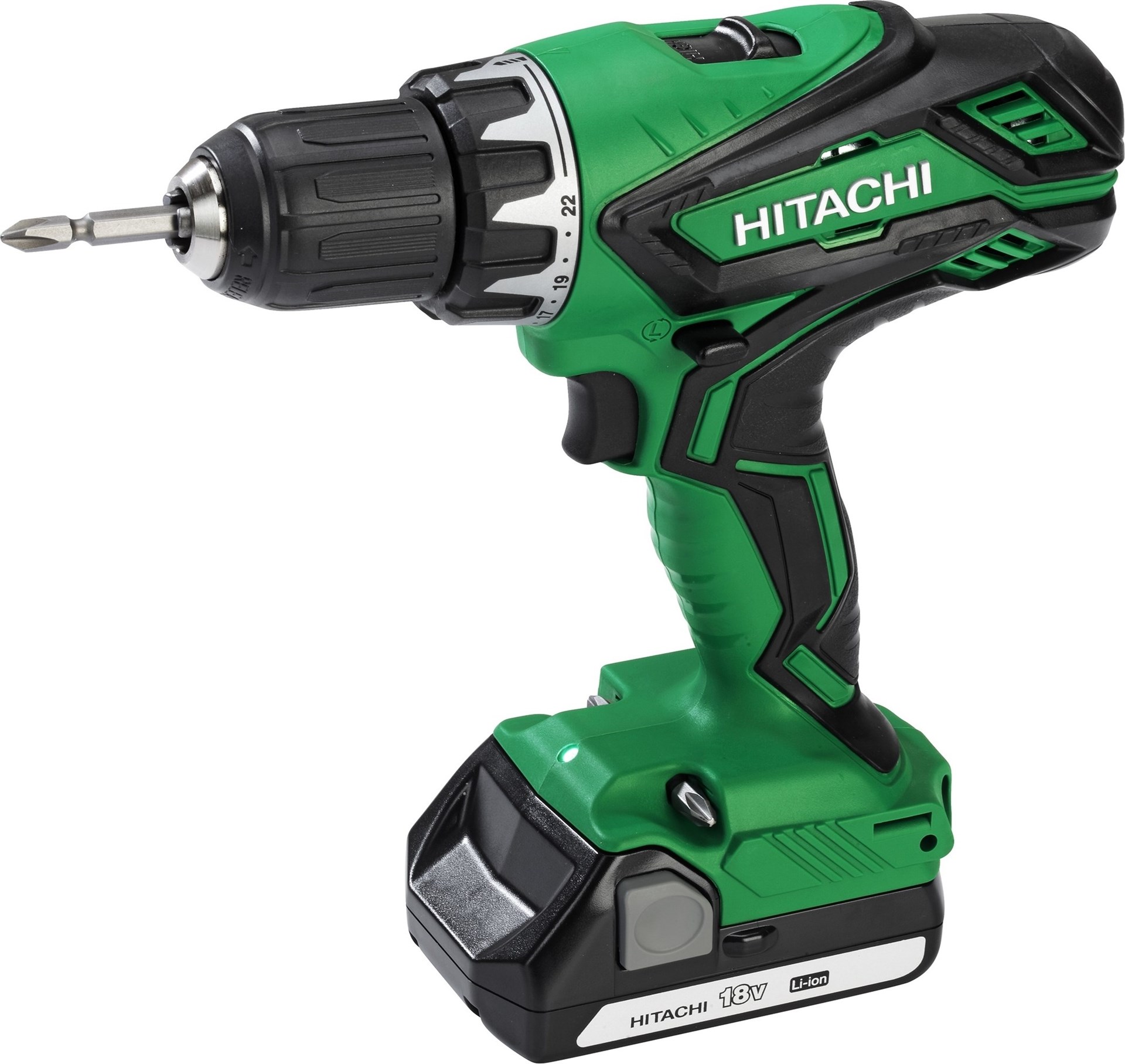 Hitachi Tools DS 18DJL 1,5 Ah - 18 V borrmaskin med stark motor och 2 ...