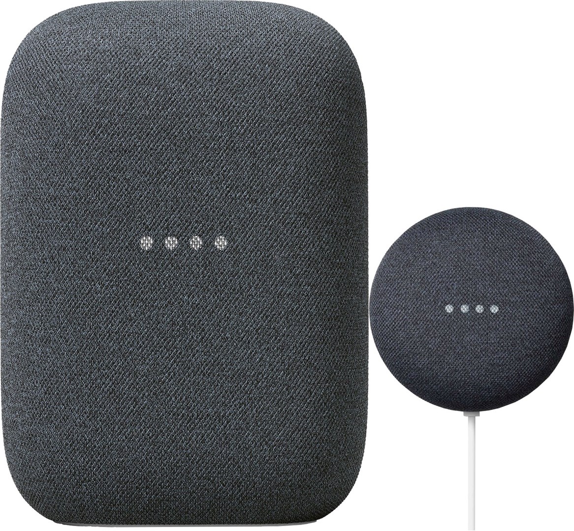 Nest Audio + Nest Mini 2 x Charcoal Paket med Google Nest Audio och Mini