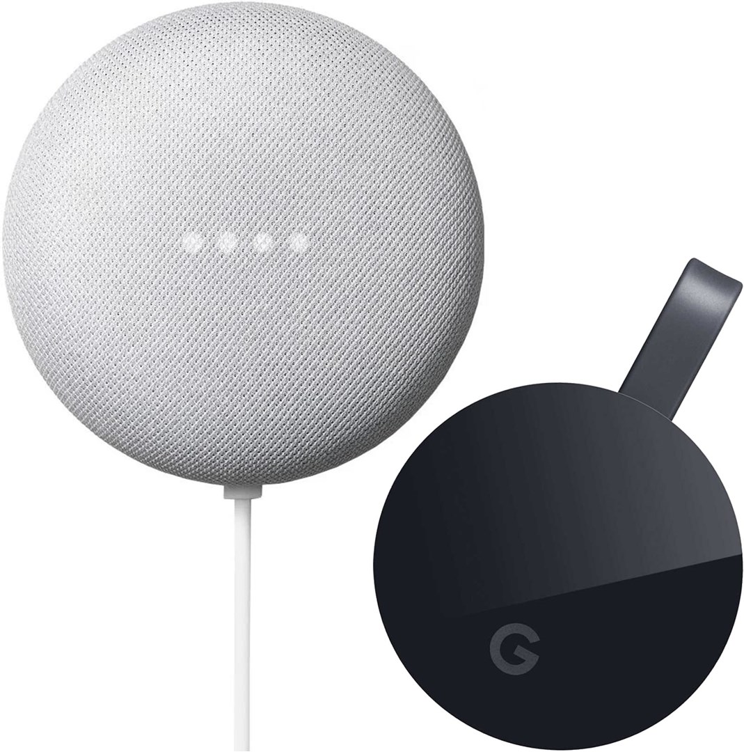 Google Chromecast Ultra + Nest Mini Paket med Chromecast Ultra och