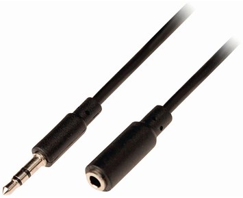 Nedis Stereo Audio Förlängningskabel 3.5 mm Hane - 3.5 mm Hona 1 m Svart