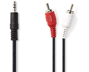 Nedis Stereo Ljudkabel 3.5 mm Hane - 2x RCA Hane 1,5 m Svart
