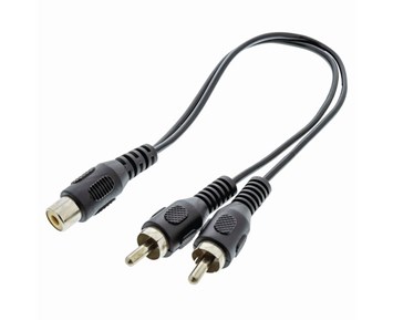 Nedis Subwoofer Audiokabel 2x RCA Hane - RCA Hona 0.20 m Svart