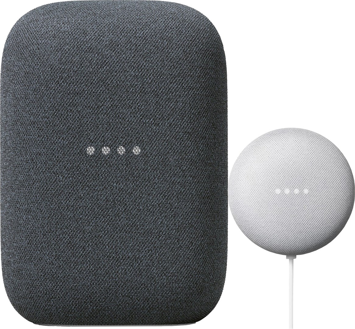 Google Nest Audio Charcoal + Nest Mini Chalk Paket med Google
