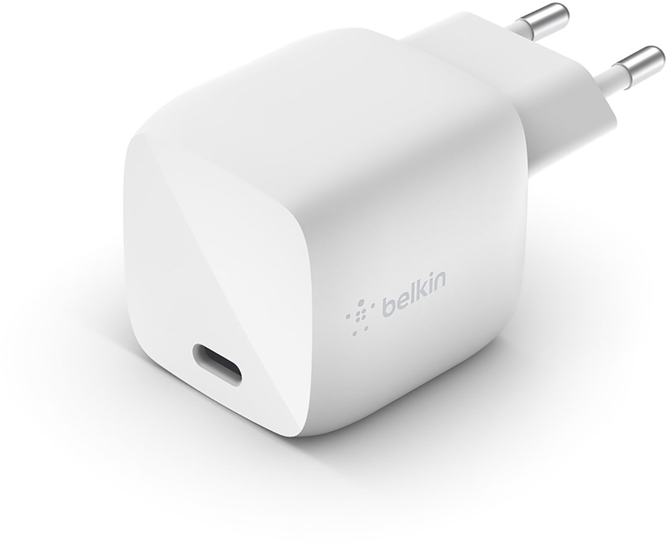 Belkin USBC 30W GaN Charger White Kompakt galliumnitridladdare med